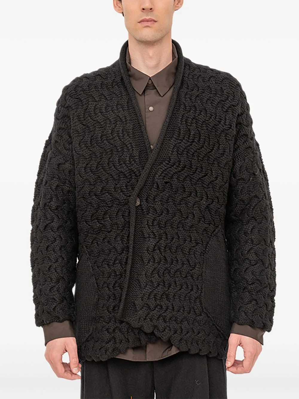 textured cardigan - 1