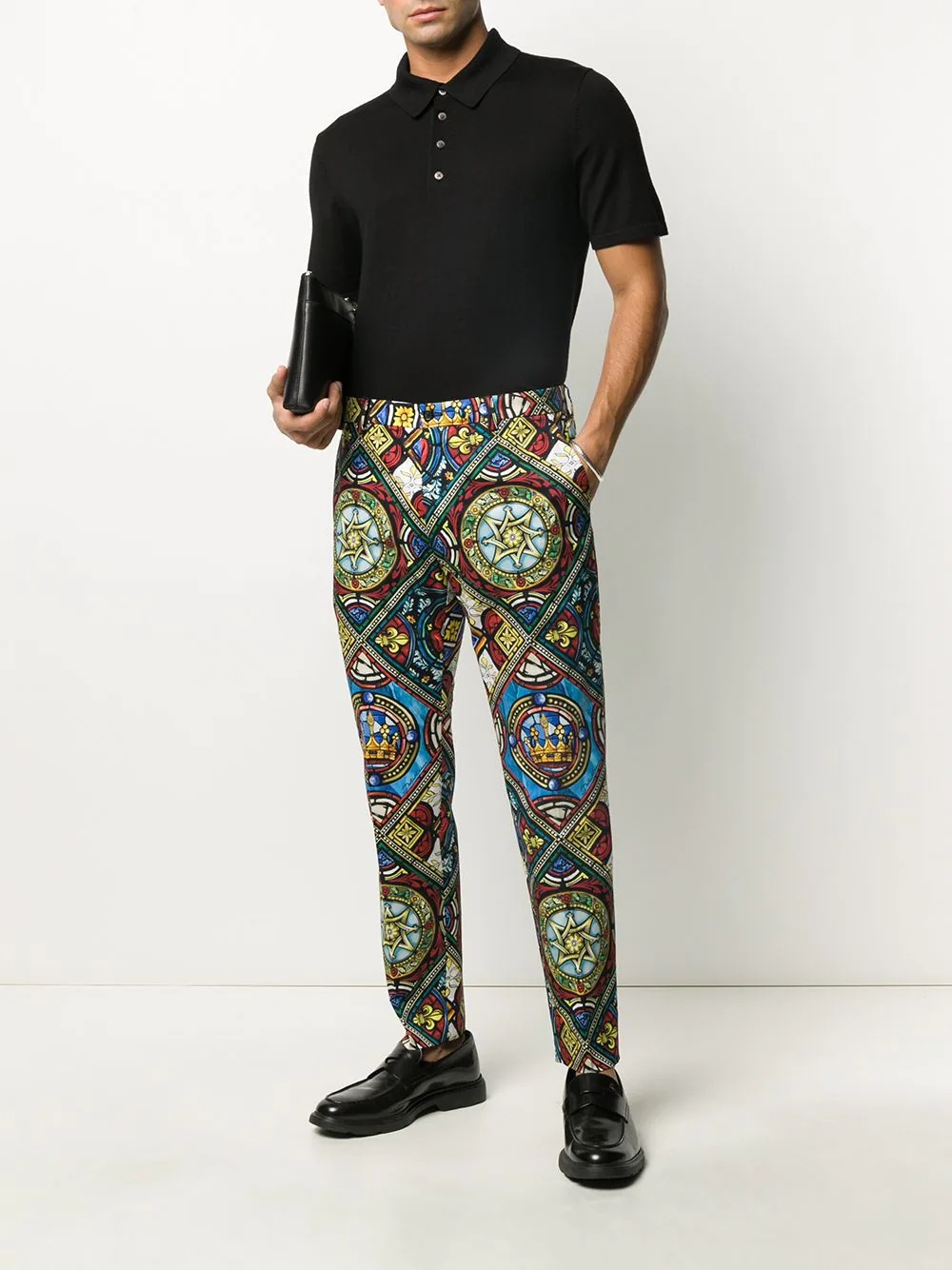 graphic print trousers - 2