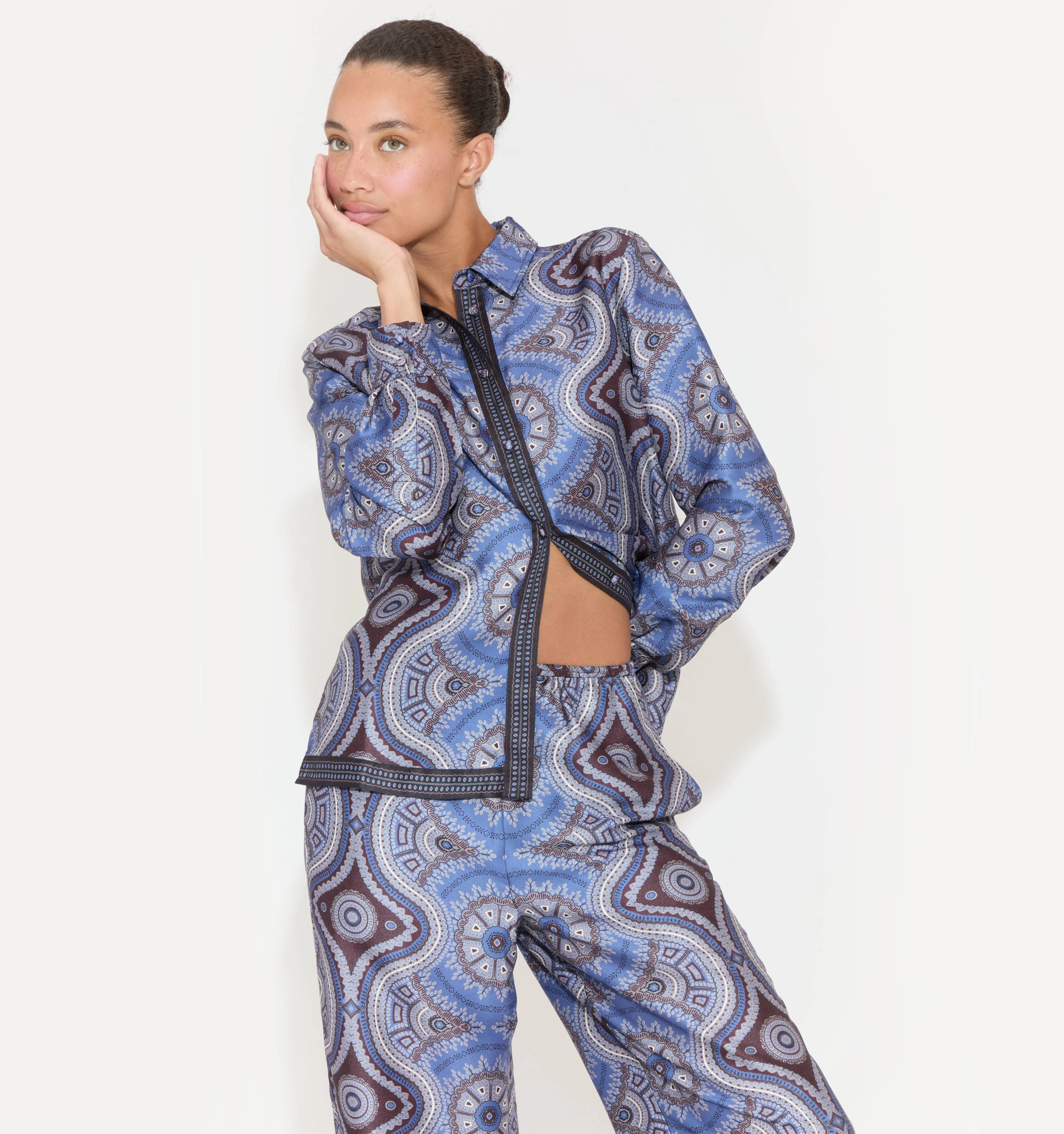 The Liv Top - Brown Cobalt Medallion - 1