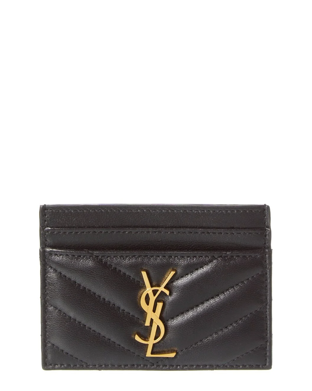 Saint Laurent Monogram Matelasse Lambskin Leather Card Holder - 1