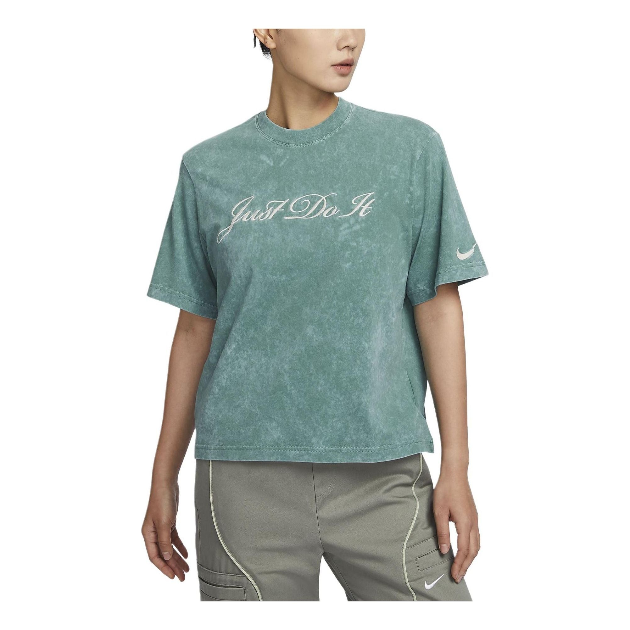 (WMNS) Nike Sportswear T-shirt Asia Sizing 'Washed Teal' FZ4886-361 - 1