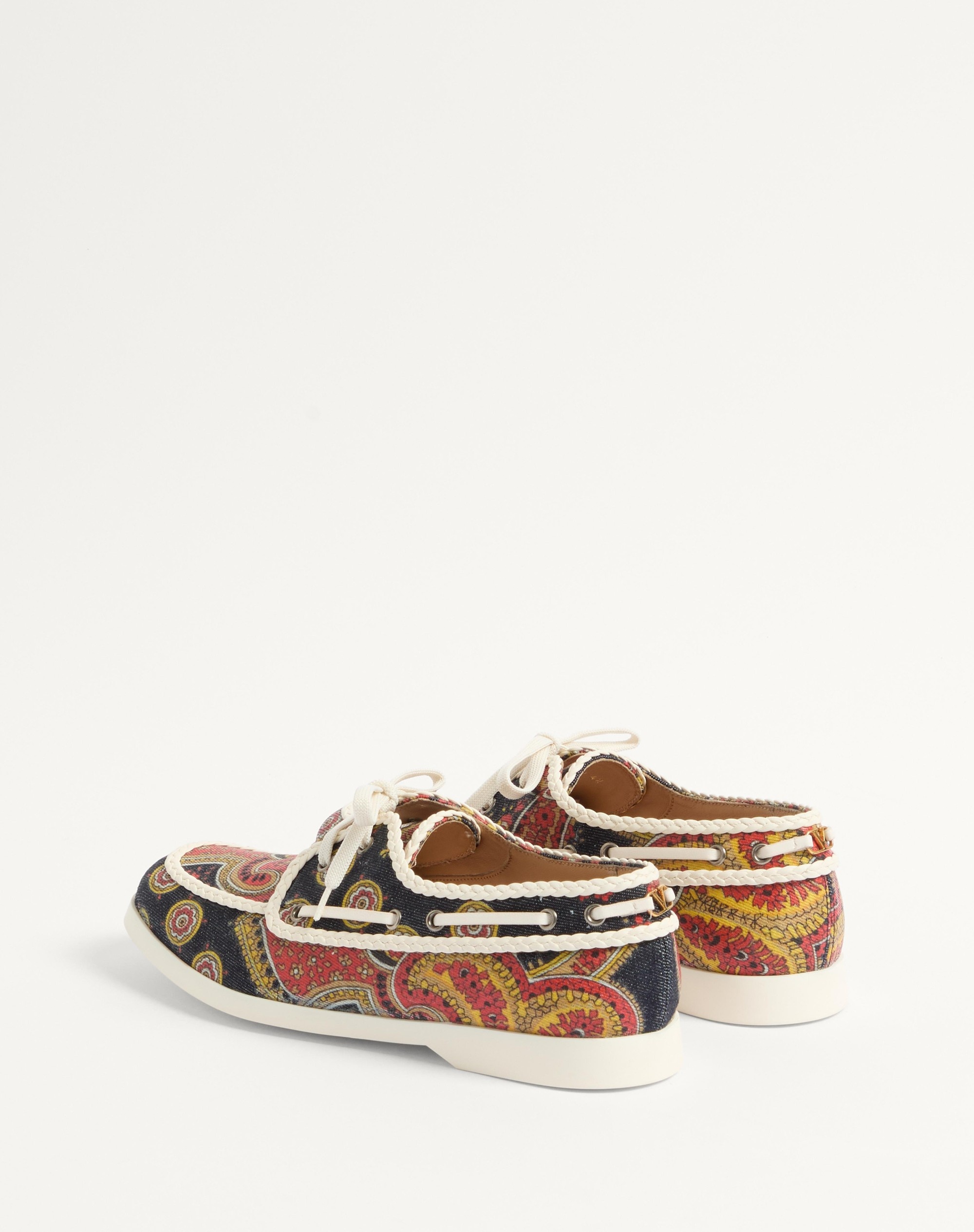 PALM AVENUE BOAT SHOE IN VOYAGE IMAGINAIRE DENIM FABRIC AND NAPPA - 5