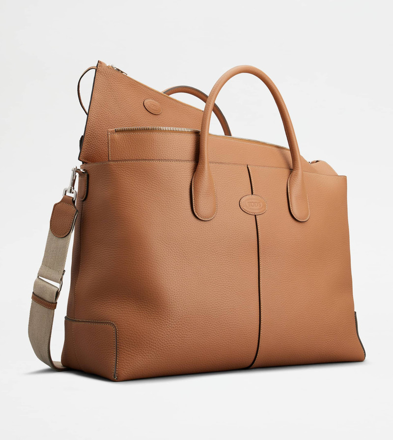 TOD'S DI BAG IN LEATHER LARGE - BROWN 4