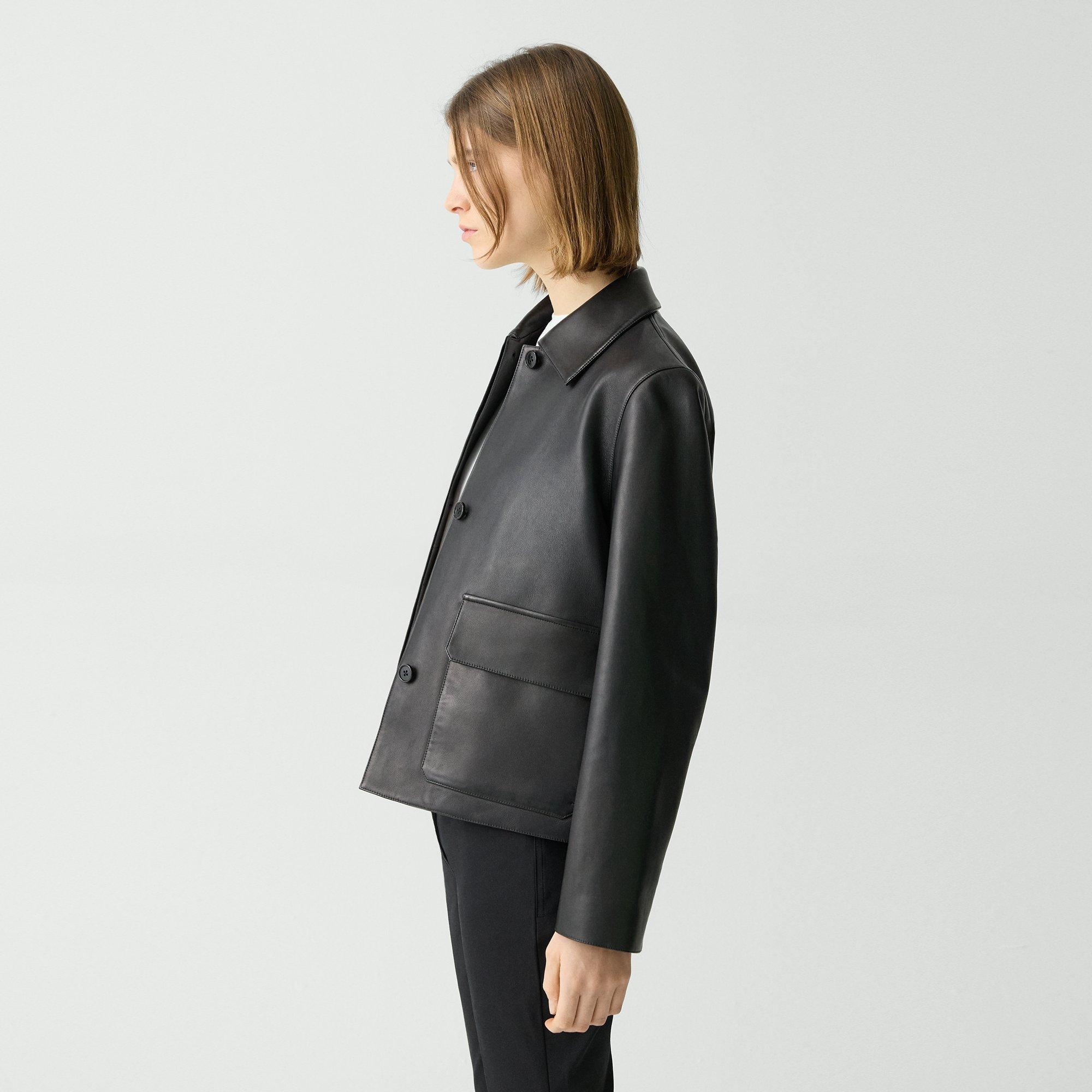 Boxy Jacket in Leather - 3