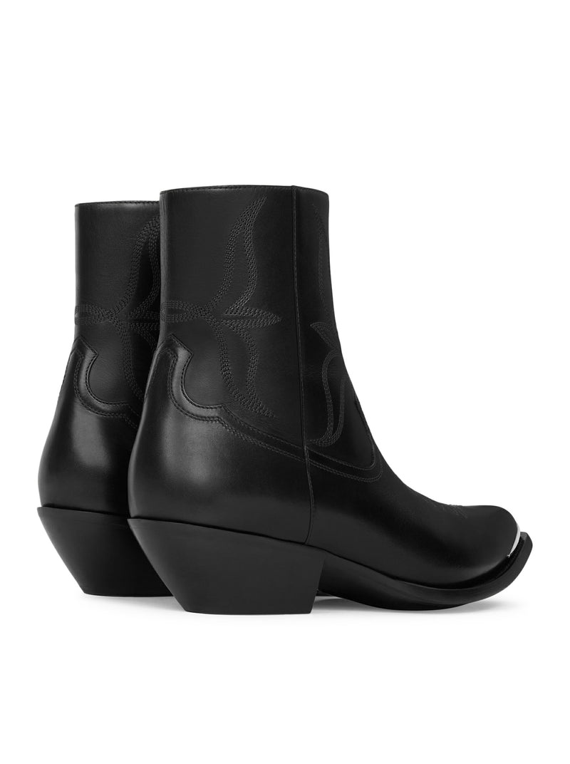 Celine Men Celine Leon Boot With Zip And Metal Toe In Polished Calfskin - 3