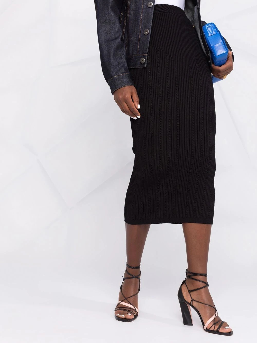 buttoned knitted midi skirt - 5