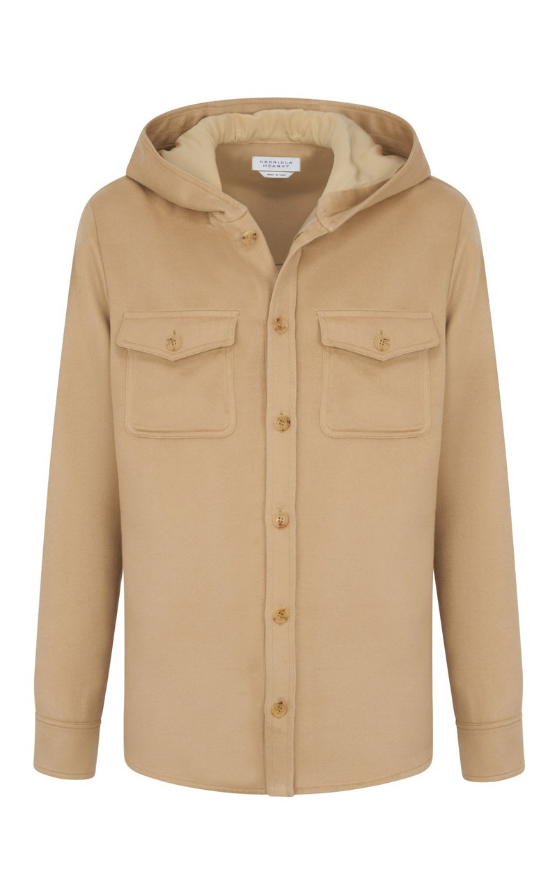 Swift Hoodie Shirt in Camel Winter Silk 1