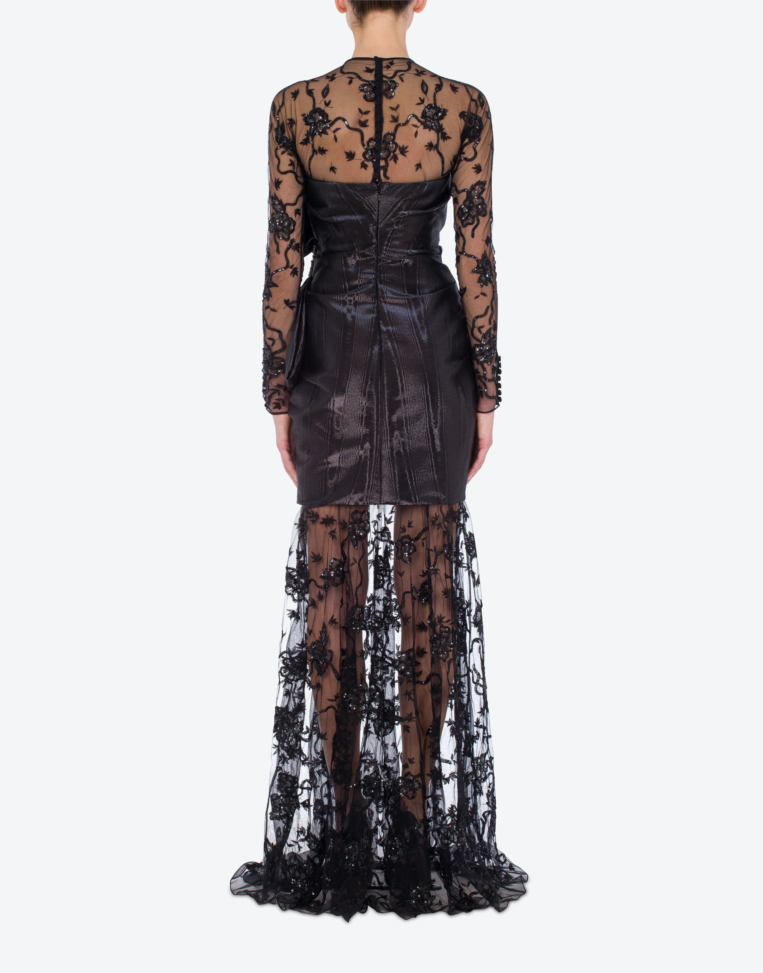 LUREX MOIRÉ AND EMBROIDERED TULLE DRESS - 3