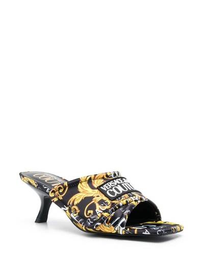 VERSACE JEANS COUTURE baroque-print logo mules outlook