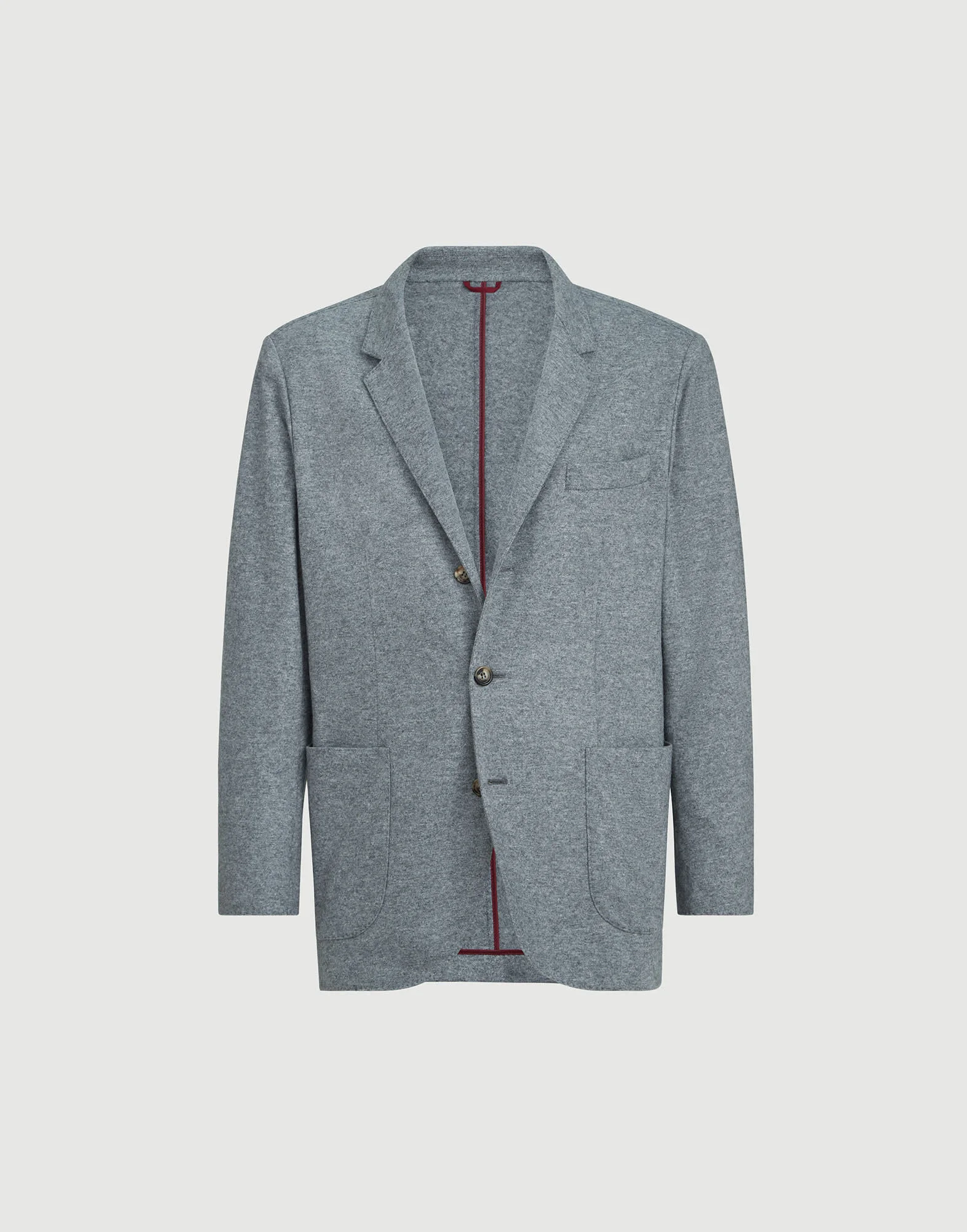 Cashmere jersey blazer with patch pockets - 1