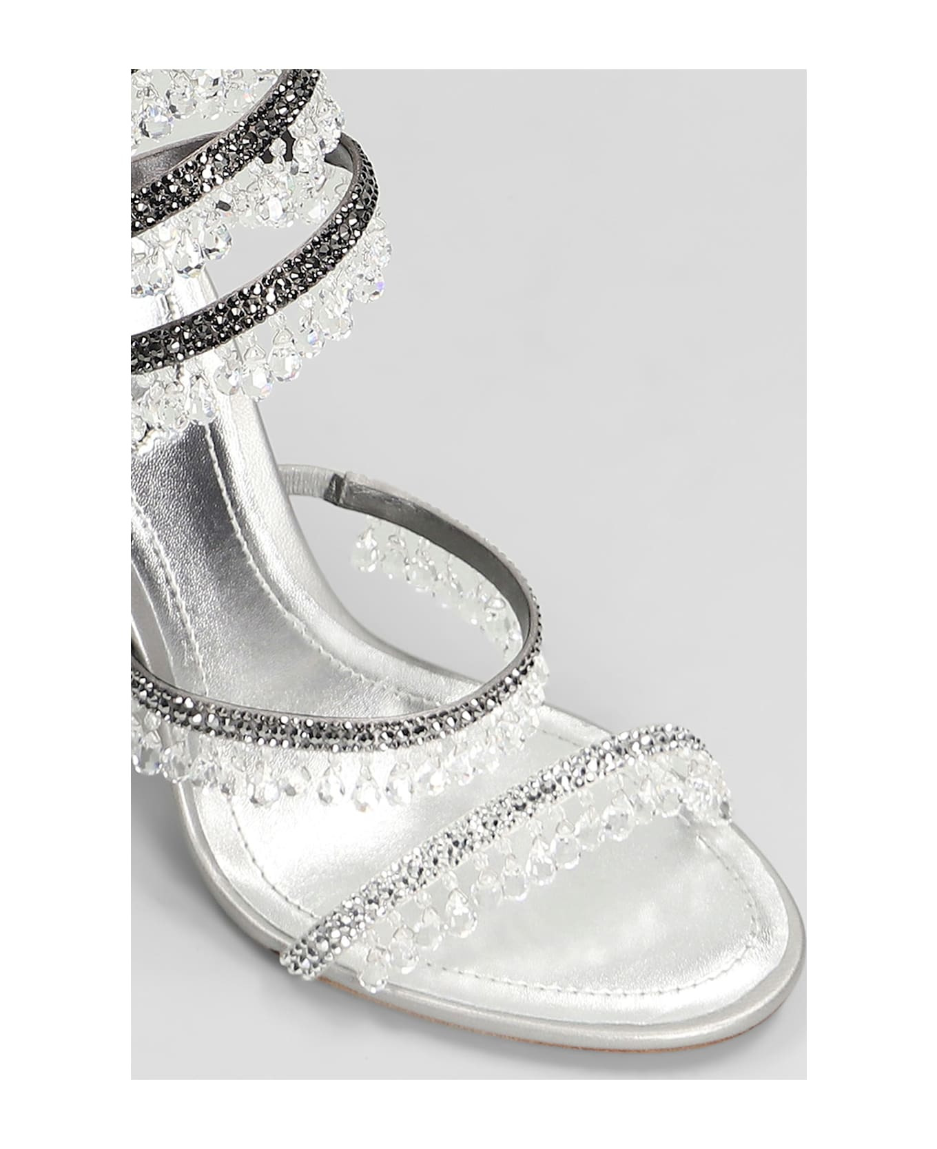Chandelier Sandals In Silver Leather - 5