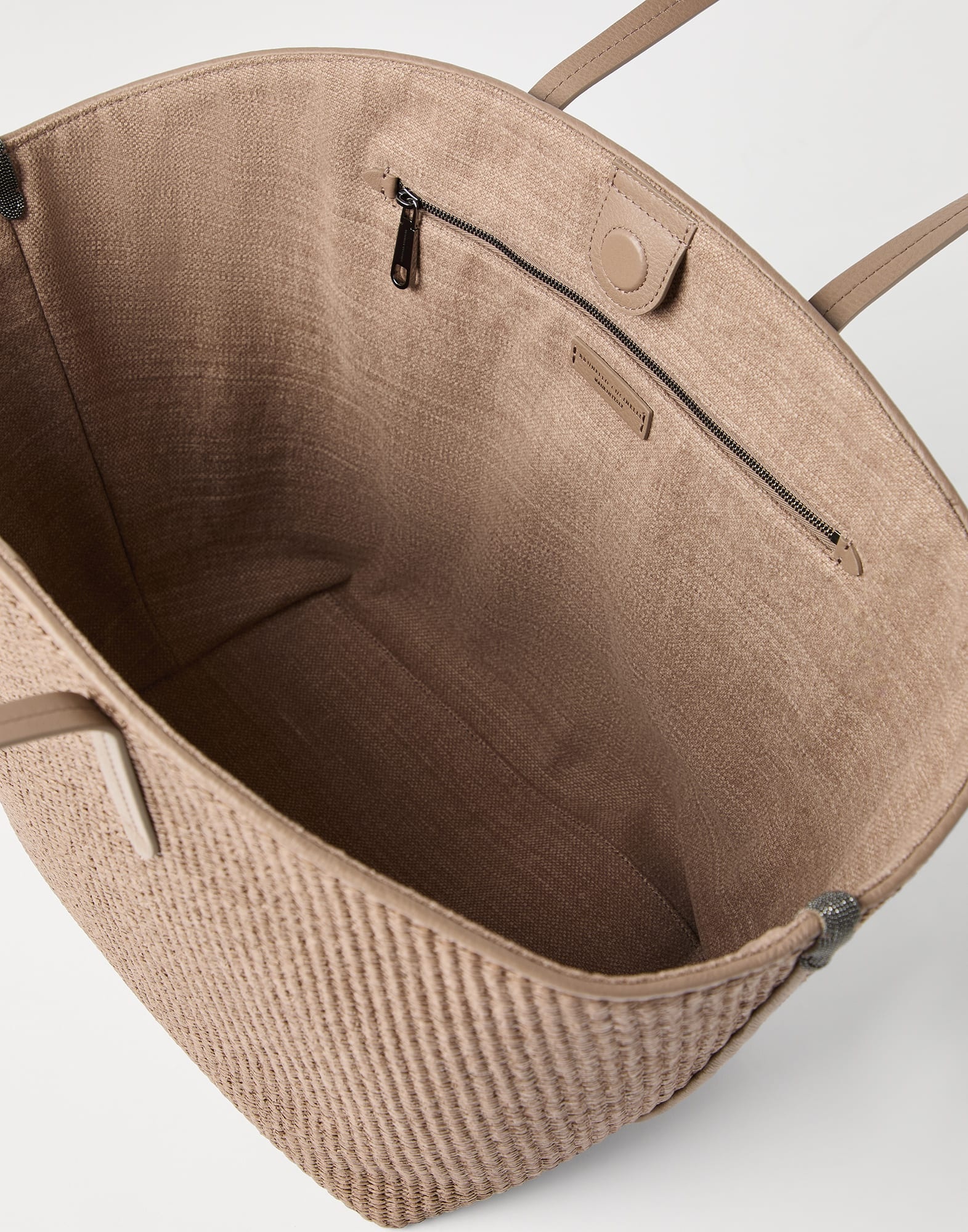 Pannier shopper in techno cotton raffia with monili - 5