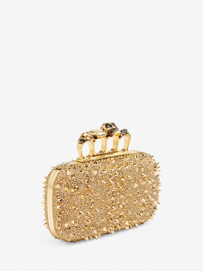 Alexander McQueen Women's Knuckle Clutch in Gold outlook