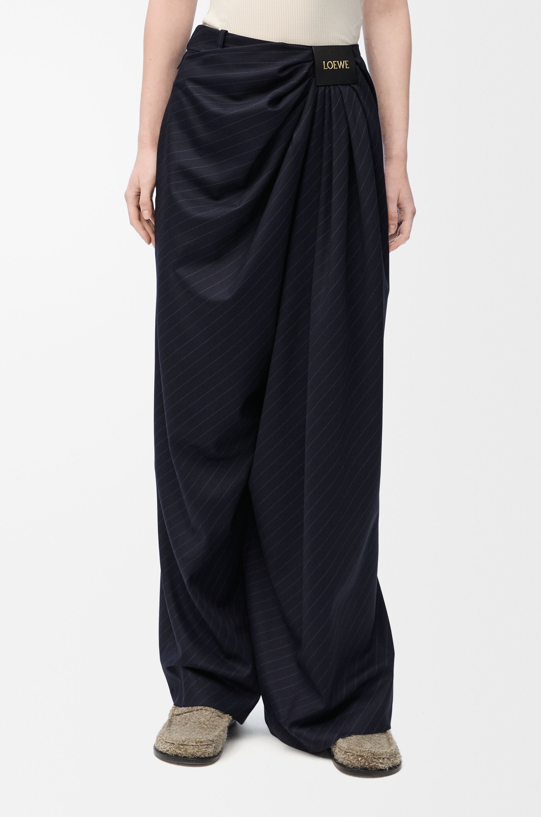 Draped trousers in wool - 3