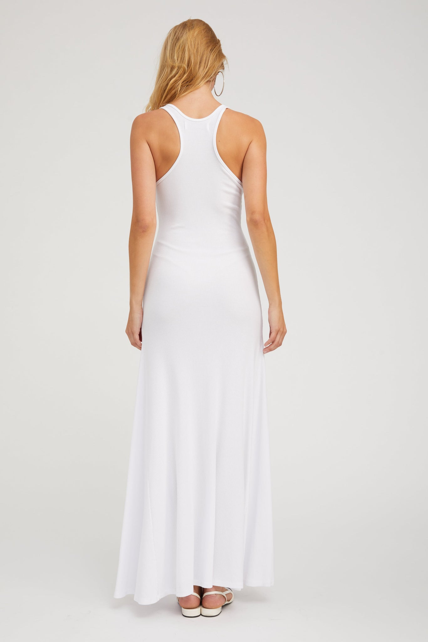 WHITE RIB TANK MAXI DRESS - 3