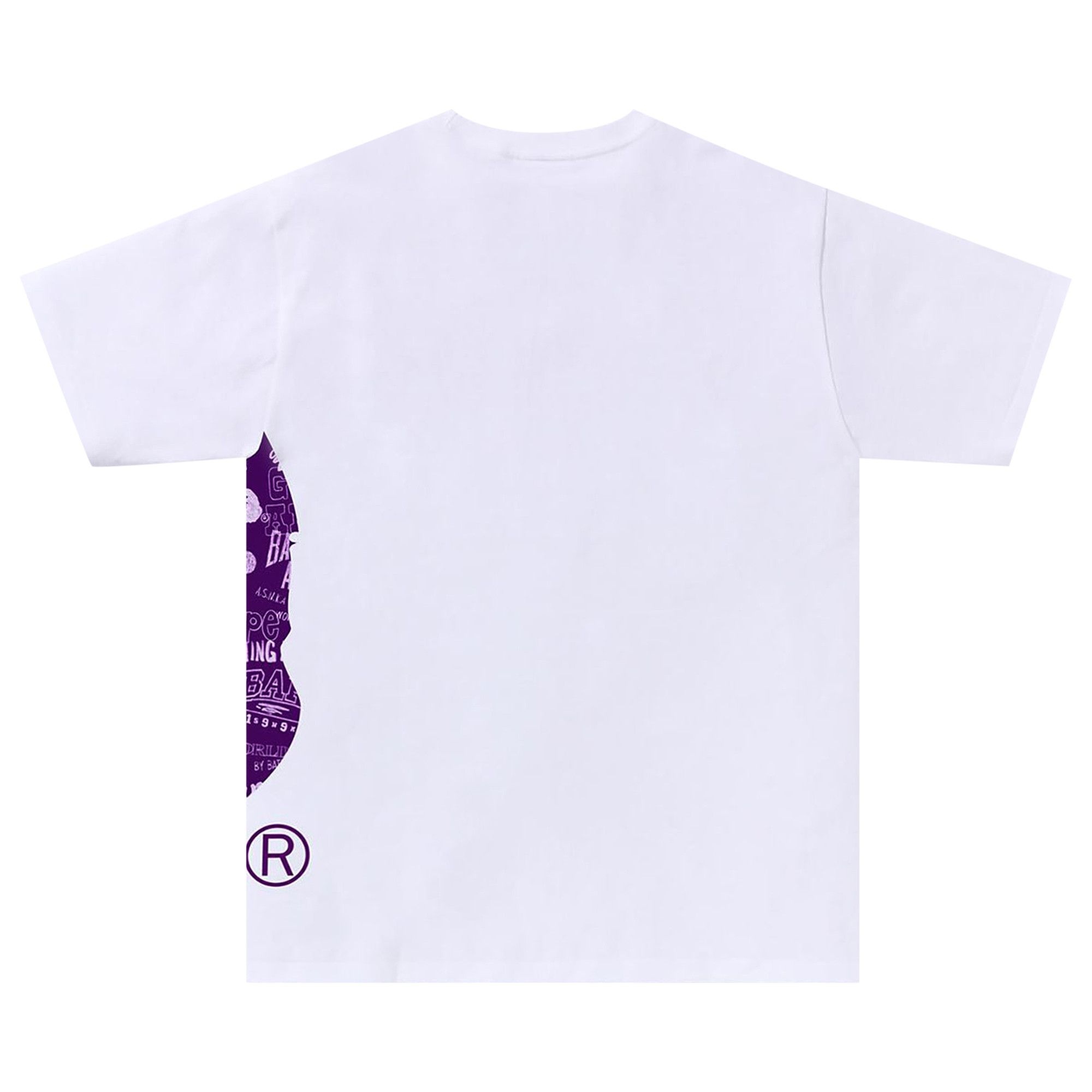 BAPE Hand Drawn Pattern Side Big Ape Head Tee 'White/Purple' - 2