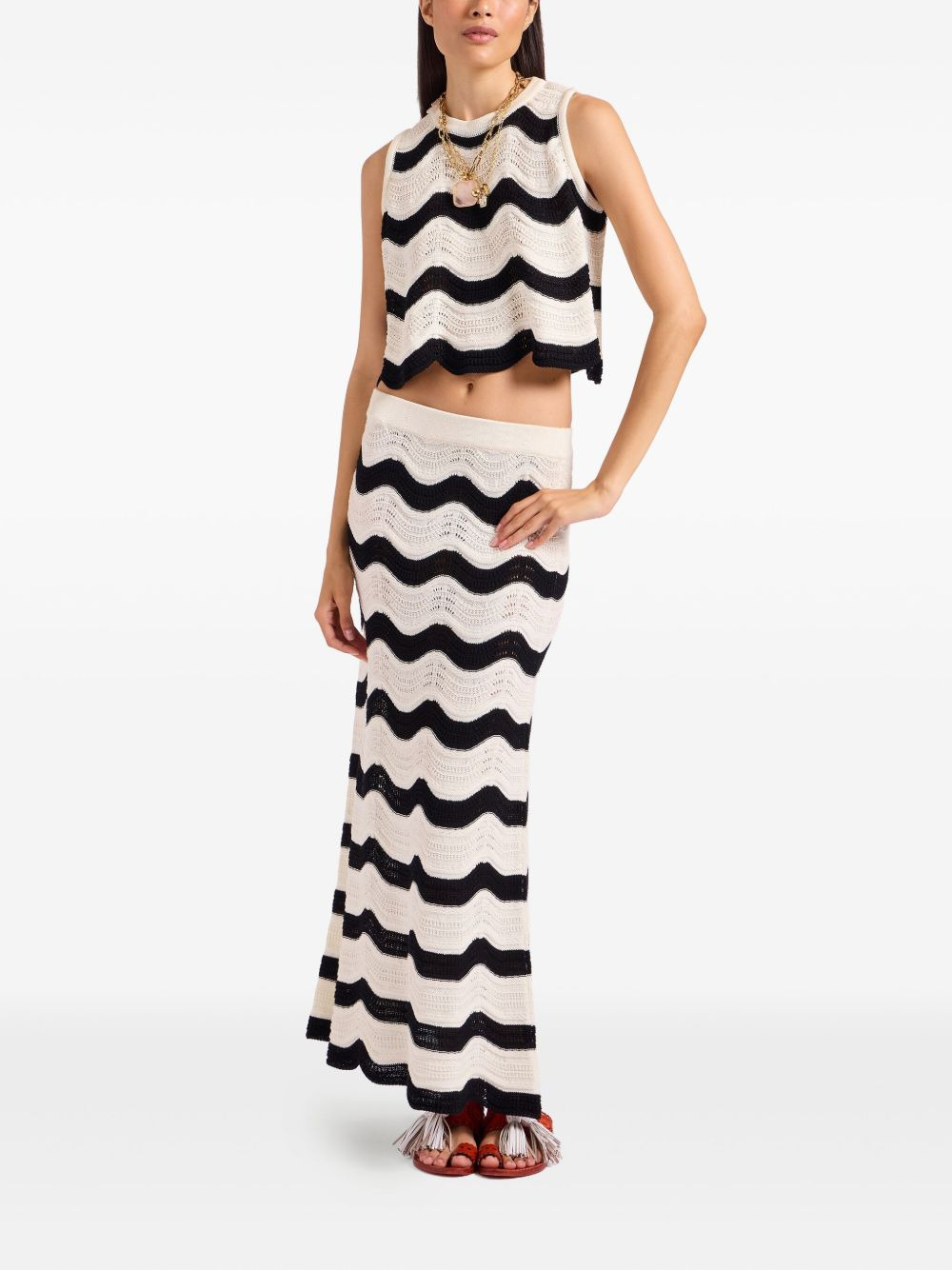 chevron-wave maxi skirt - 2