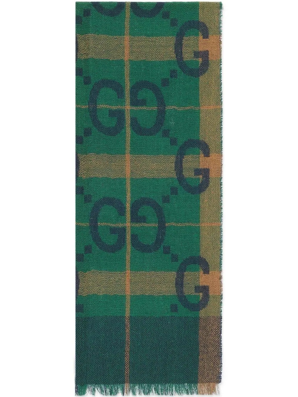 GG-pattern wool scarf - 1