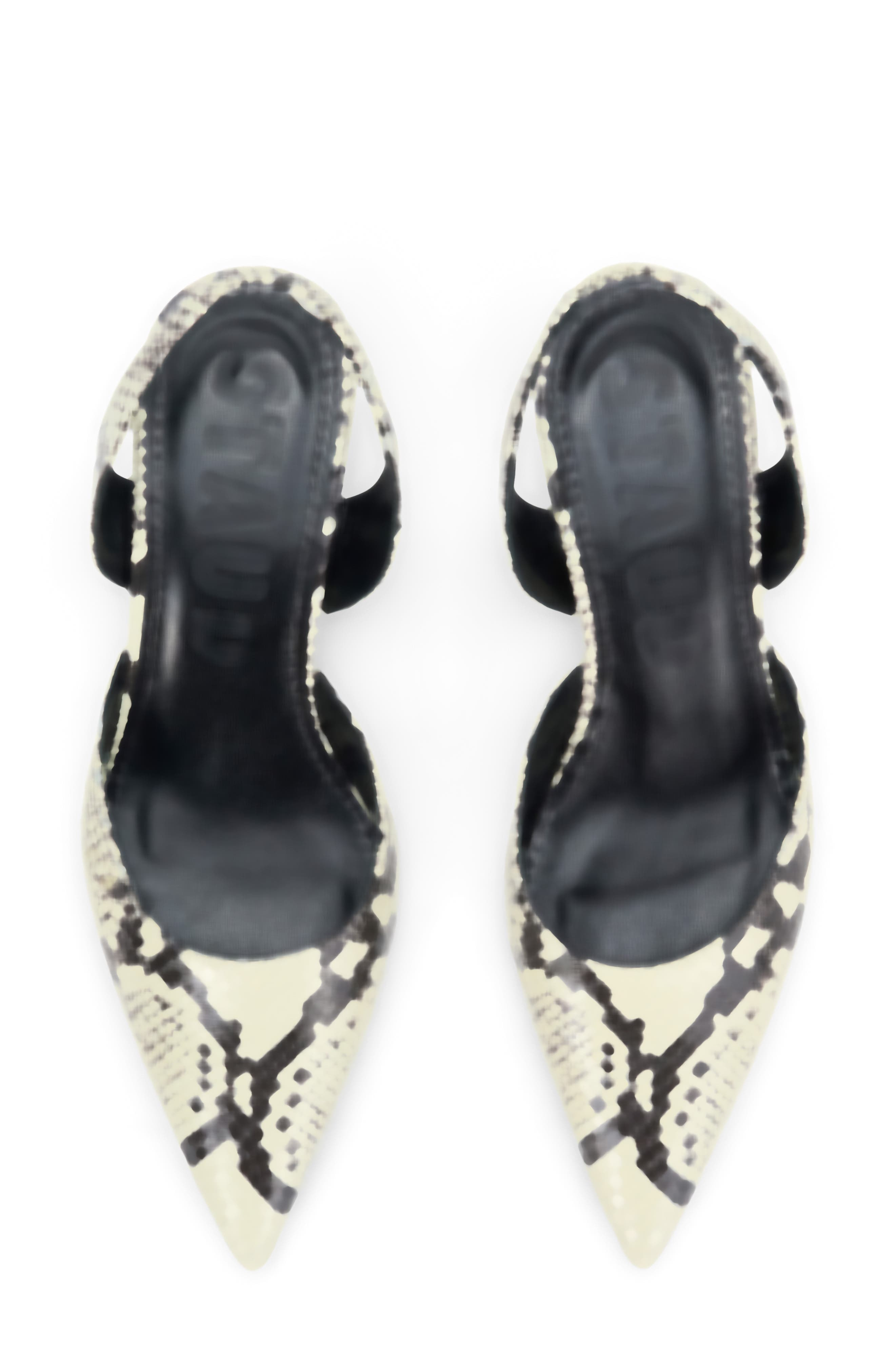 STAUD Sebastian Slingback Pointed Toe Kitten Heel Pump in White Snake at Nordstrom - 4