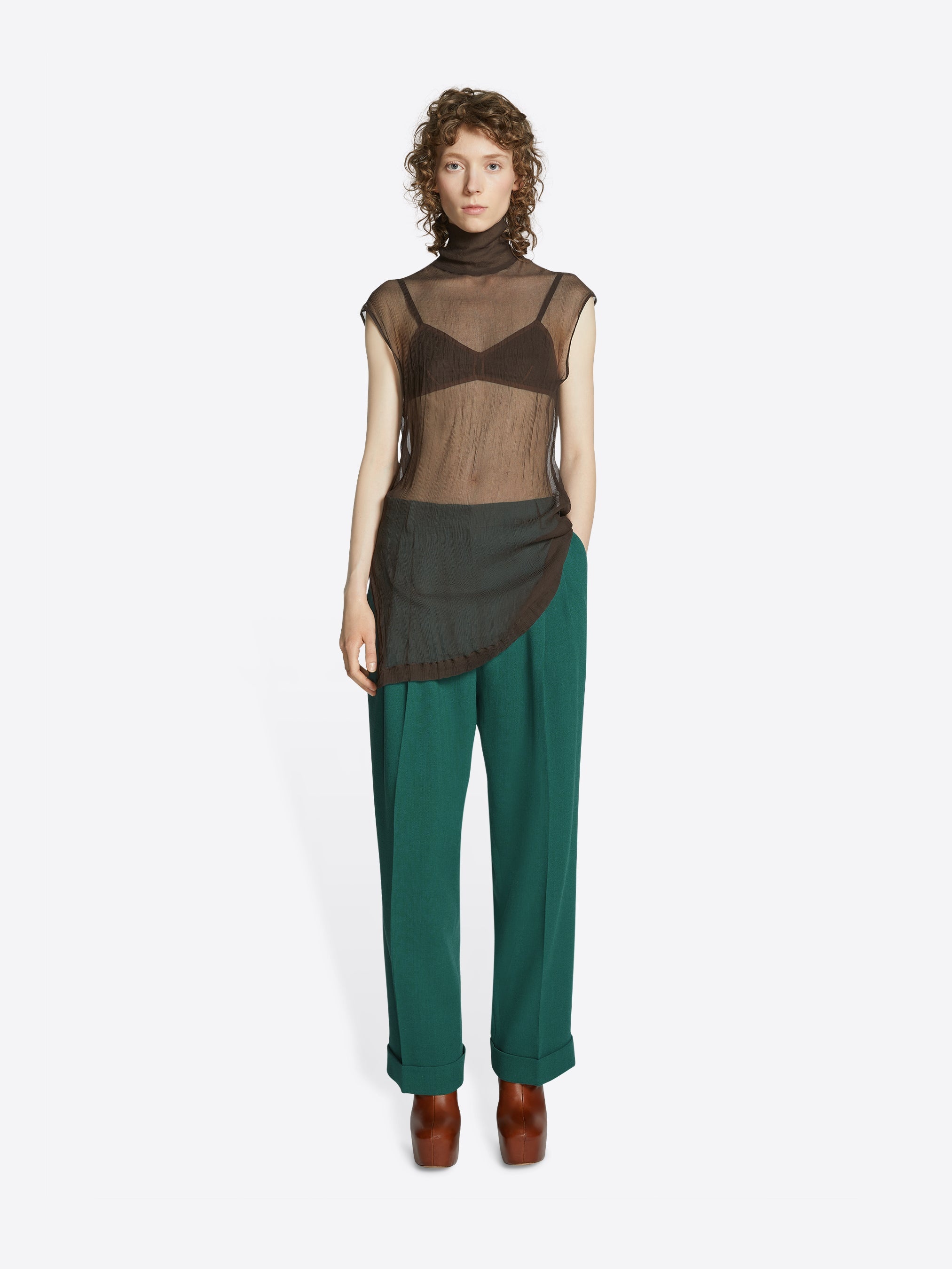 PLEATED WOOL PANTS - 2
