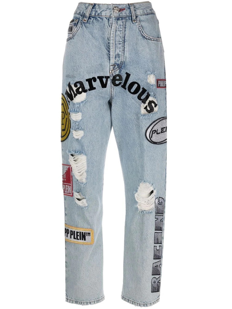 patchwork boyfriend jeans 1