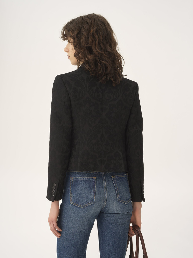 DOUBLE-BREASTED FITTED JACKET IN A WOOL-MIX JACQUARD 5