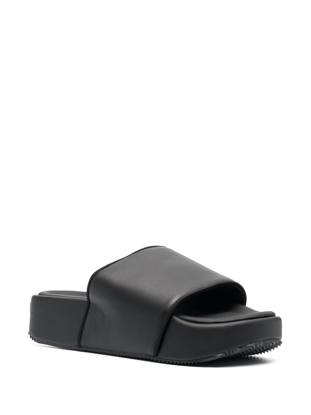 plain leather slides - 2