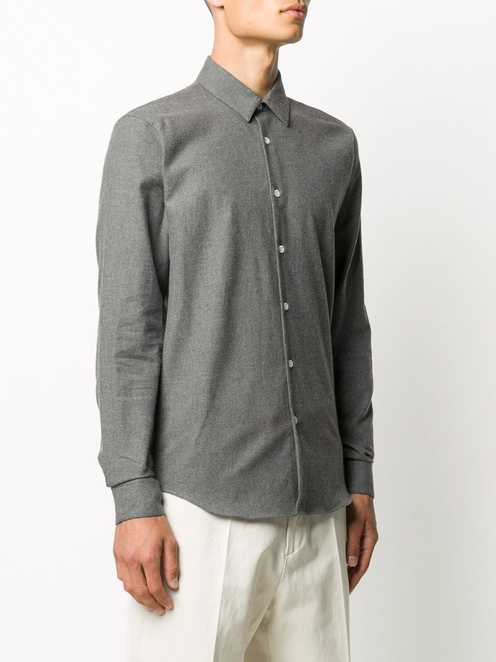 plain long-sleeved shirt  - 3