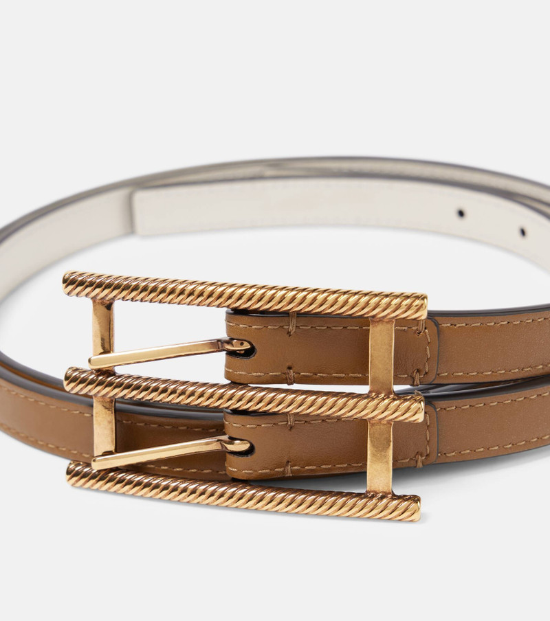 Double Buckle reversible leather belt 3