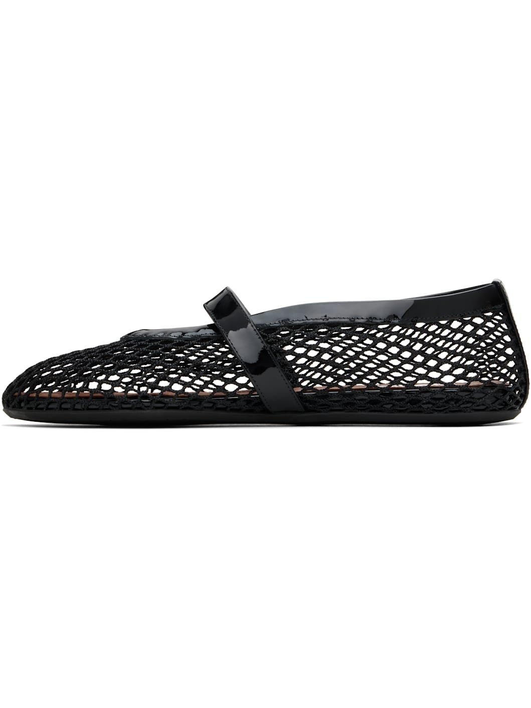 Black Fishnet Ballerina Flats - 3