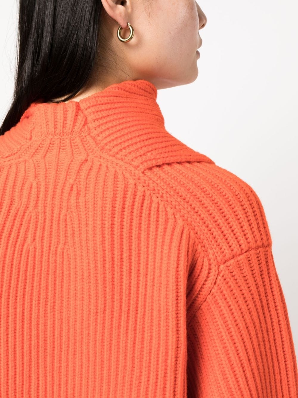 foldover-neck ribbed wool jumper - 5