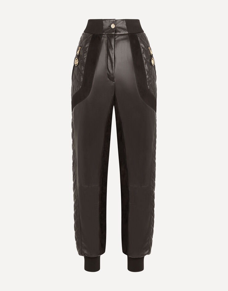 Quilted leather and suede pants - 3