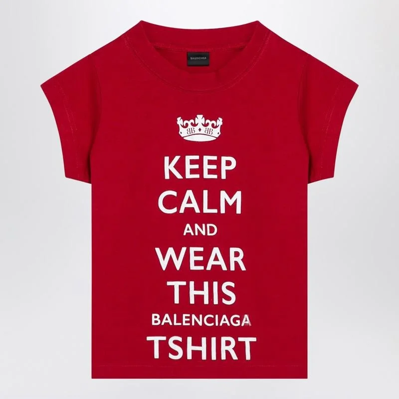 Balenciaga Cropped T-Shirt Keep Calm - 1