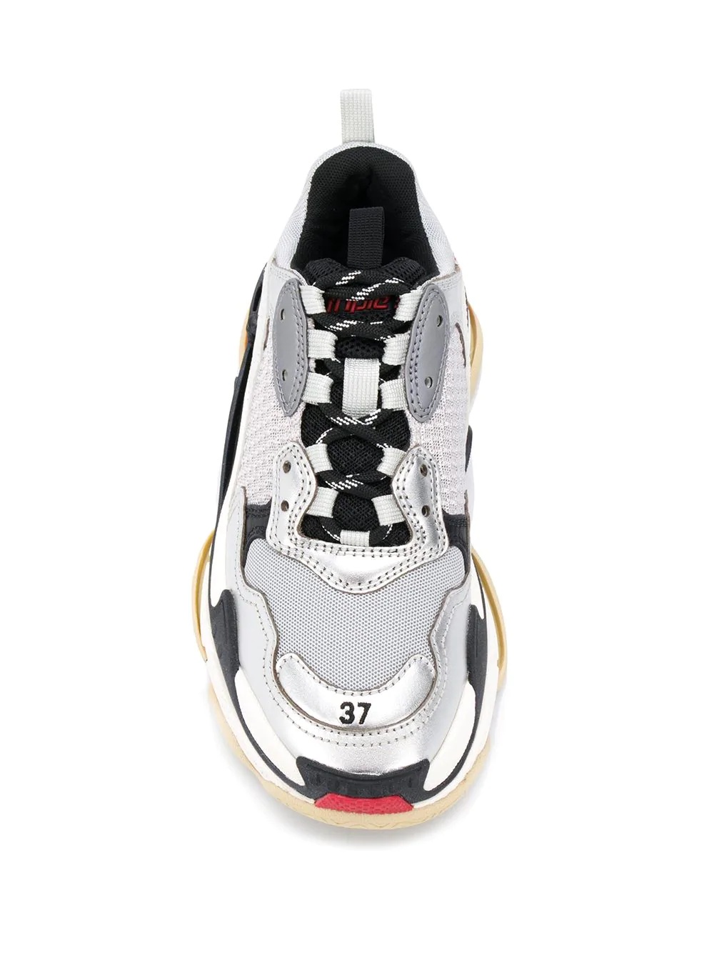 Triple S logo embroidered sneakers - 4