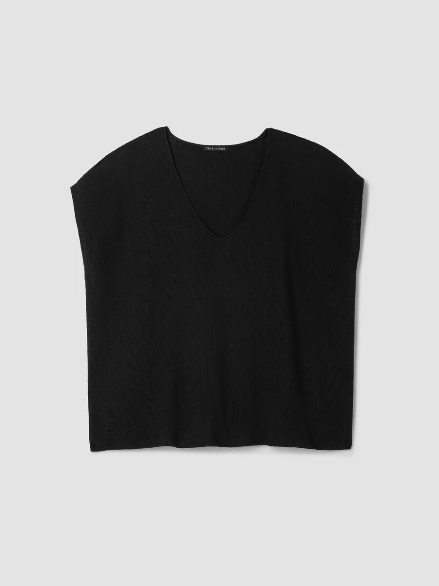 Organic Linen Cotton V-Neck Top - 1