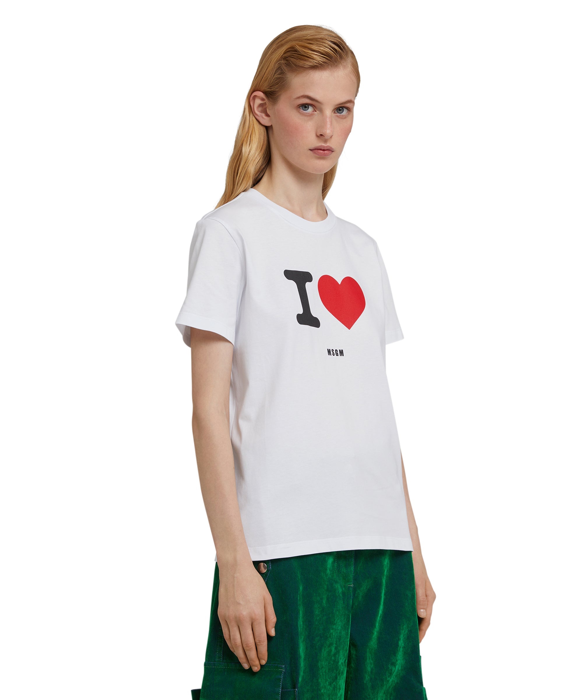 Cotton crewneck t-shirt with seasonal statement - 4