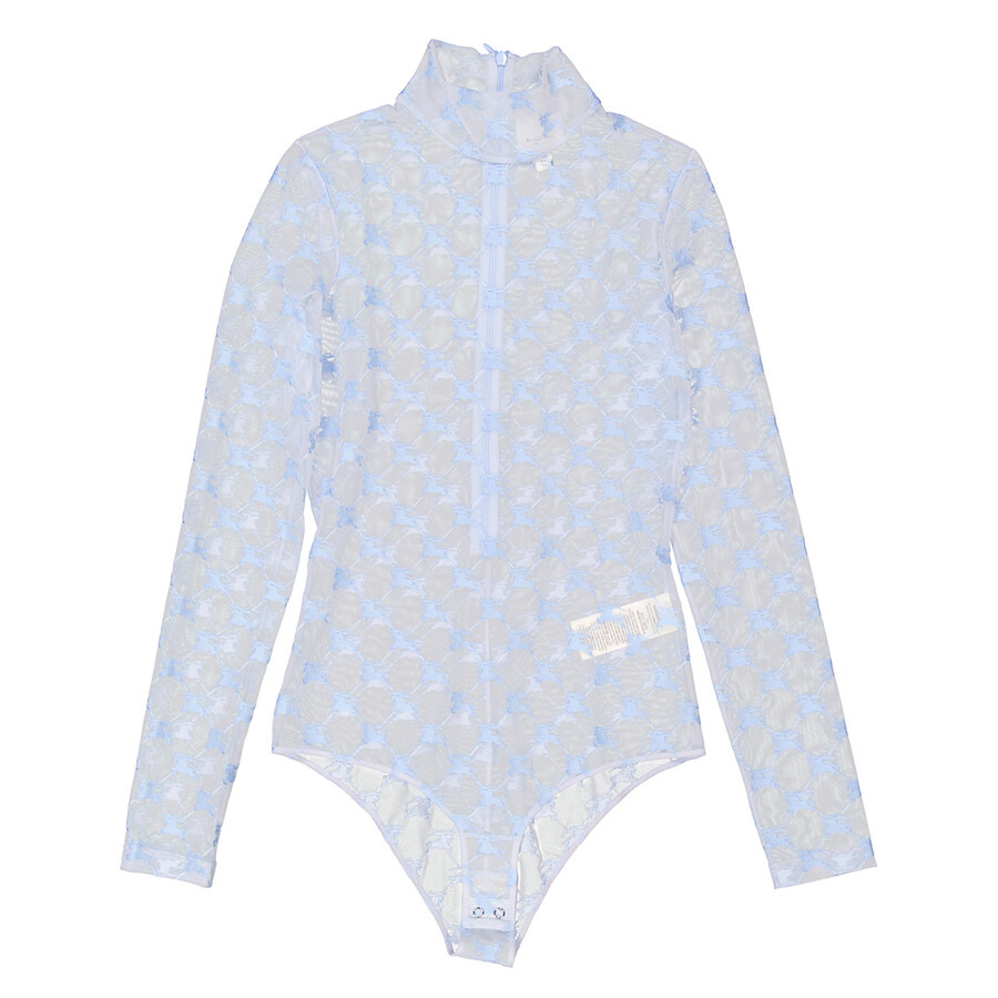 Burberry Glacier Blue Ekd Stretch Tulle Bodysuit - 5