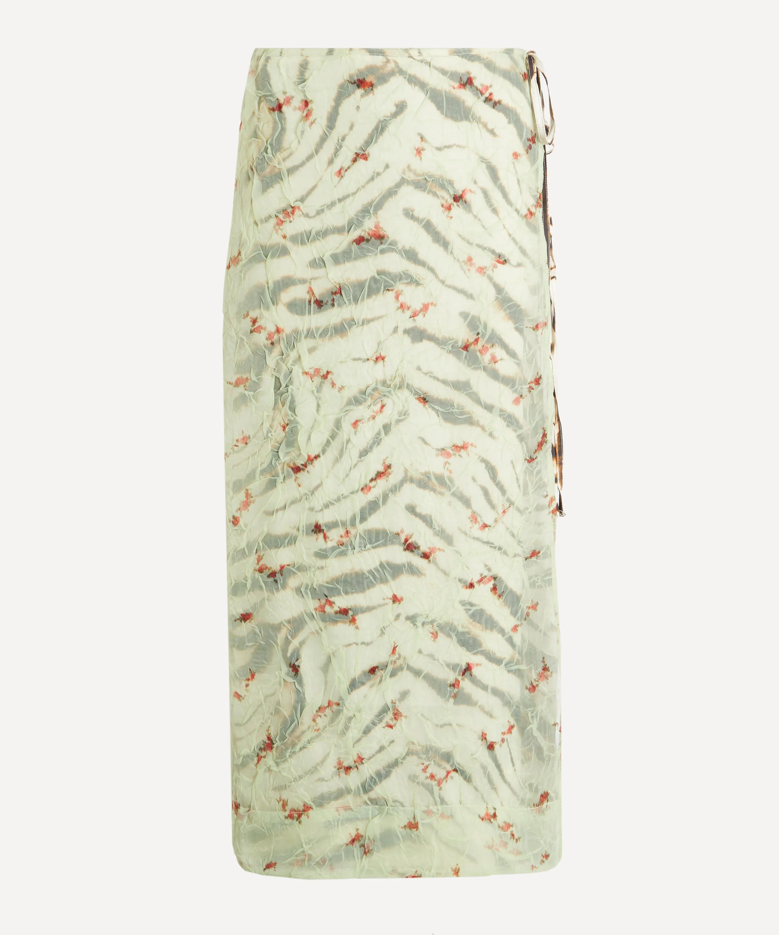 Shibori Printed Satin Skirt - 1