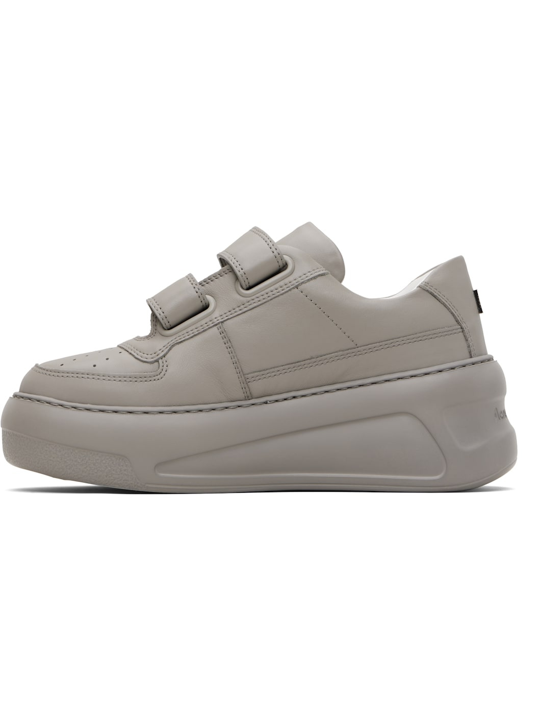 Gray Velcro Strap Platform Sneakers - 3