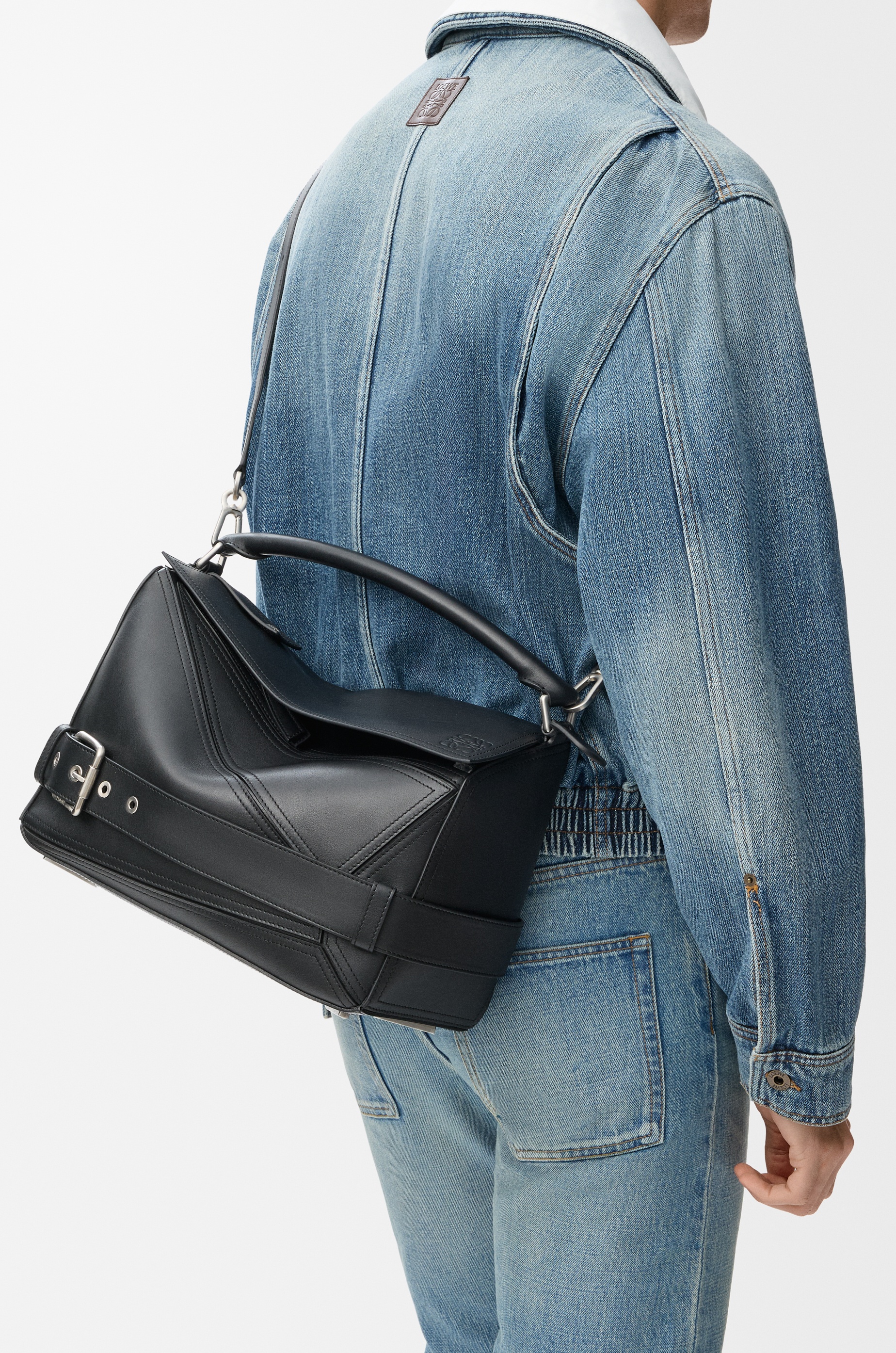 Large Puzzle Biker bag in shiny calfskin - 2