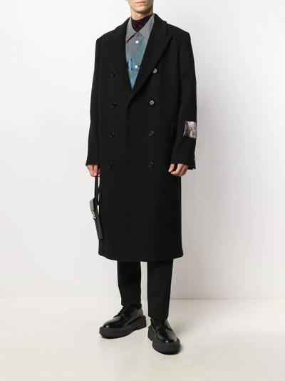 MSGM sleeve patch double-breasted coat outlook