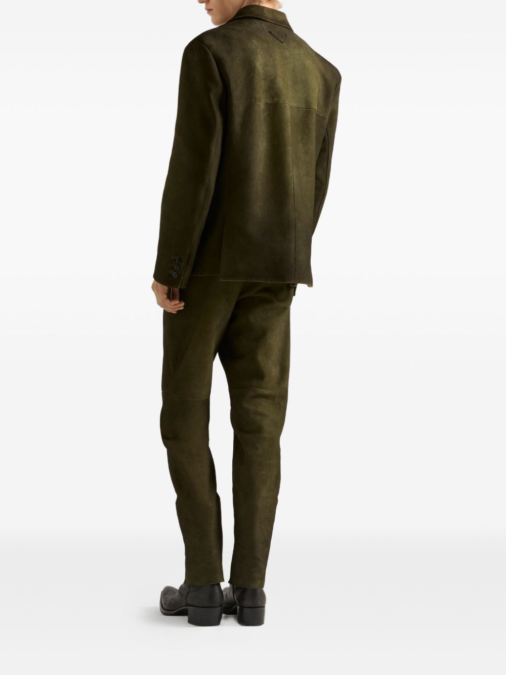 waxed suede trousers - 3