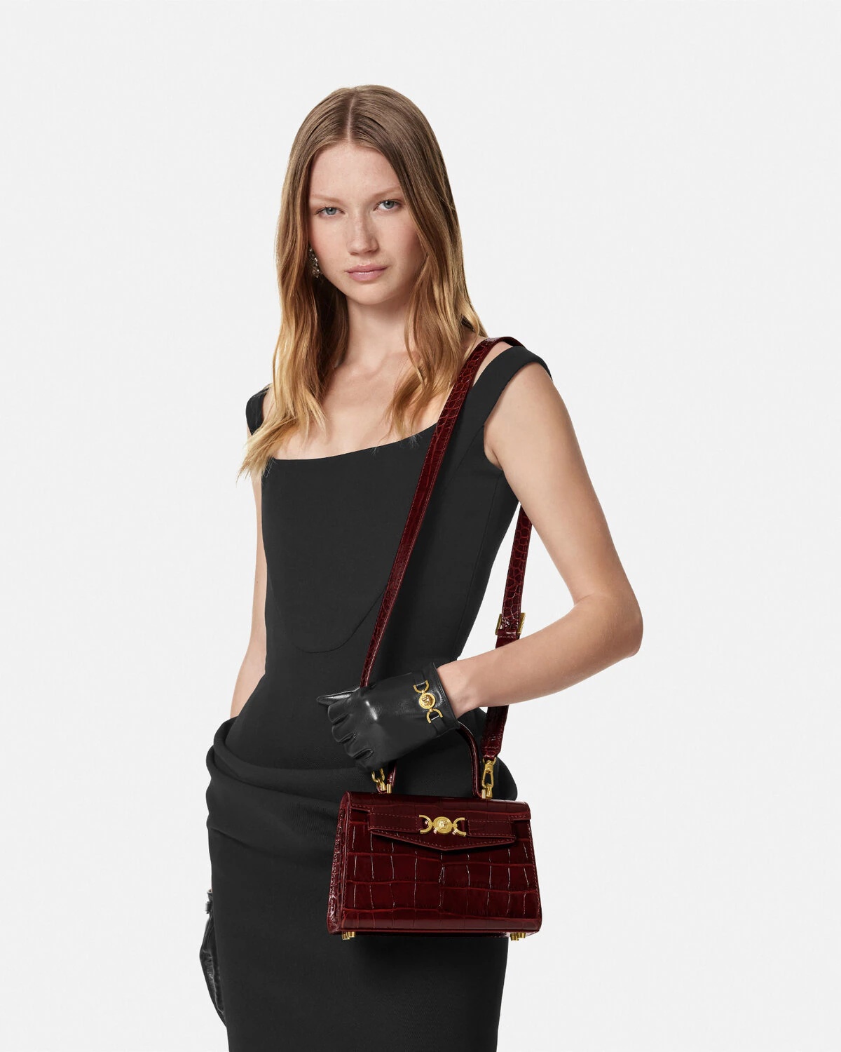 Croc-Effect Medusa '95 Small Handbag - 4