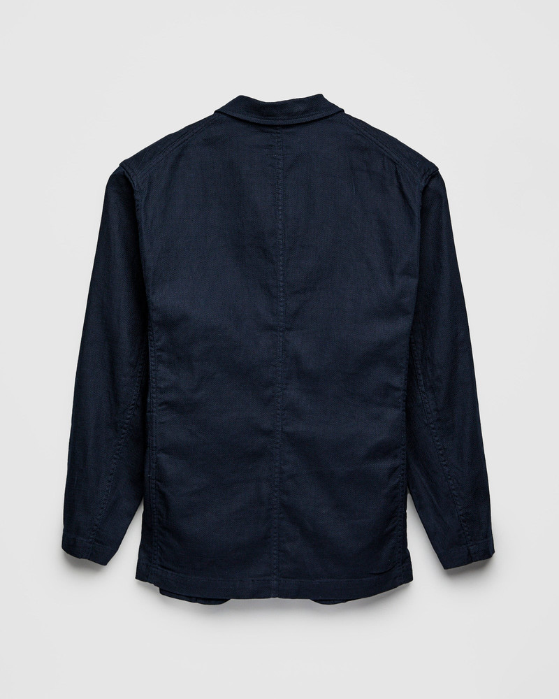 Bedford Jacket in Dark Navy Cotton Linen Java Cloth 3