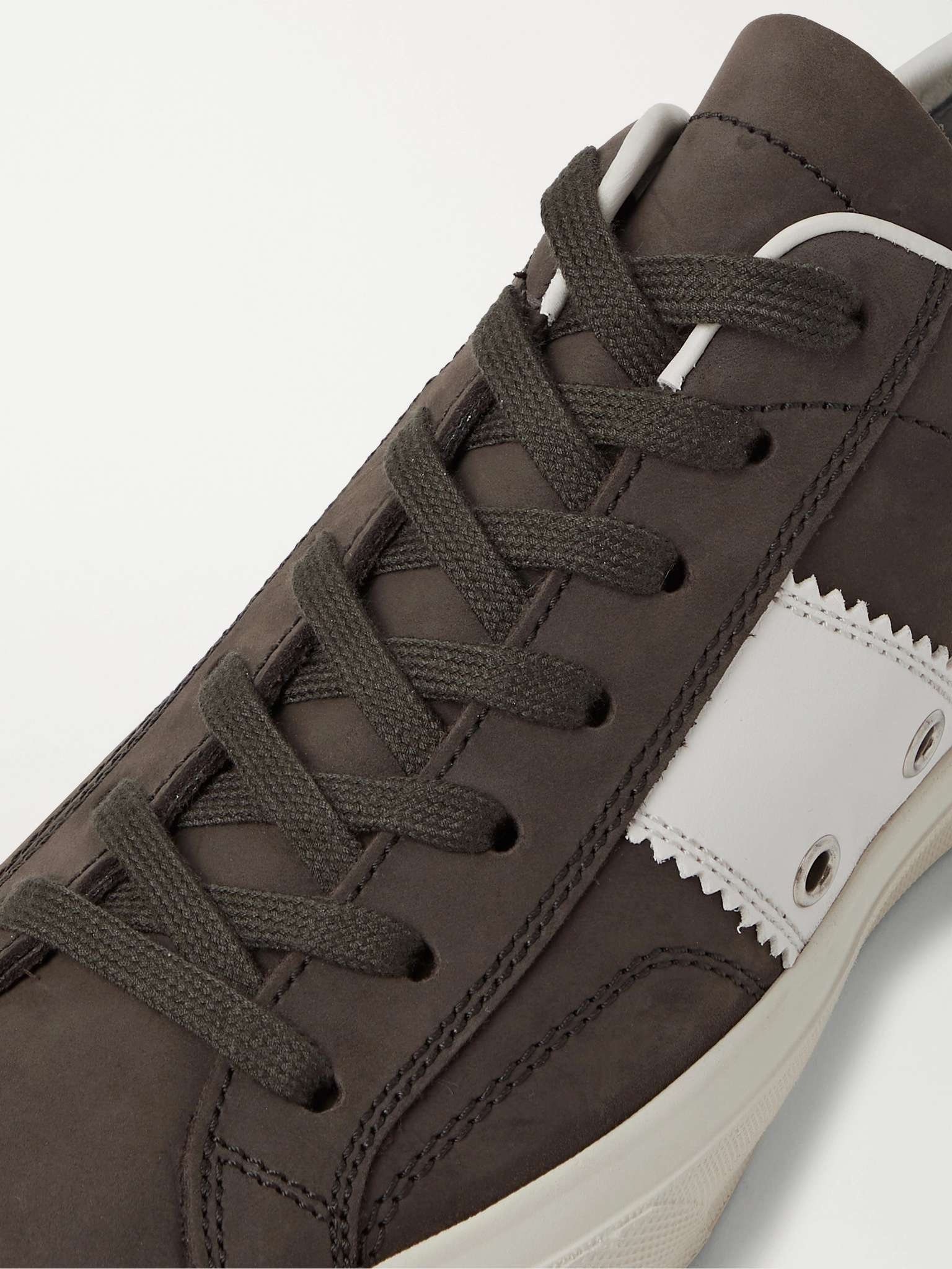 Cambridge Leather-Trimmed Nubuck Sneakers - 6