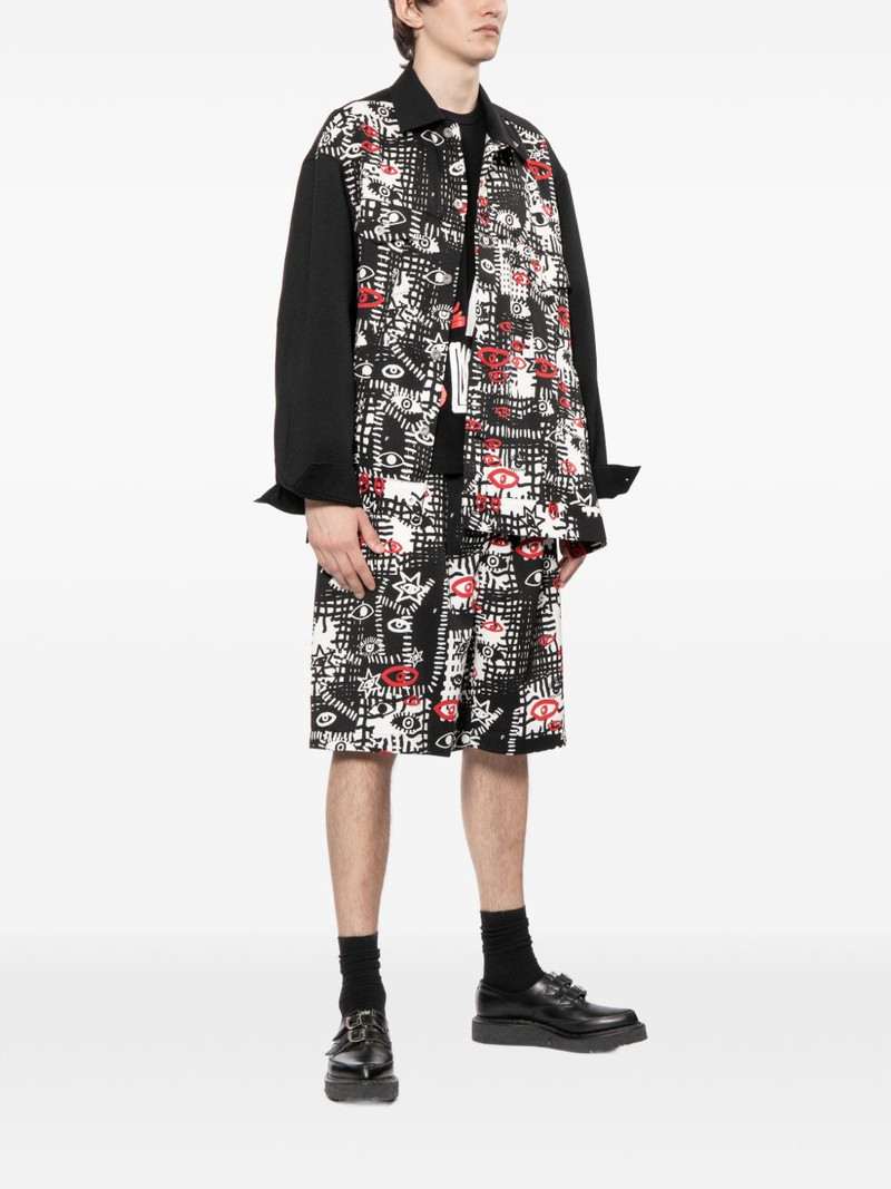 BLACK COMME des GARÇONS graphic print long-sleeve shirt jacket outlook