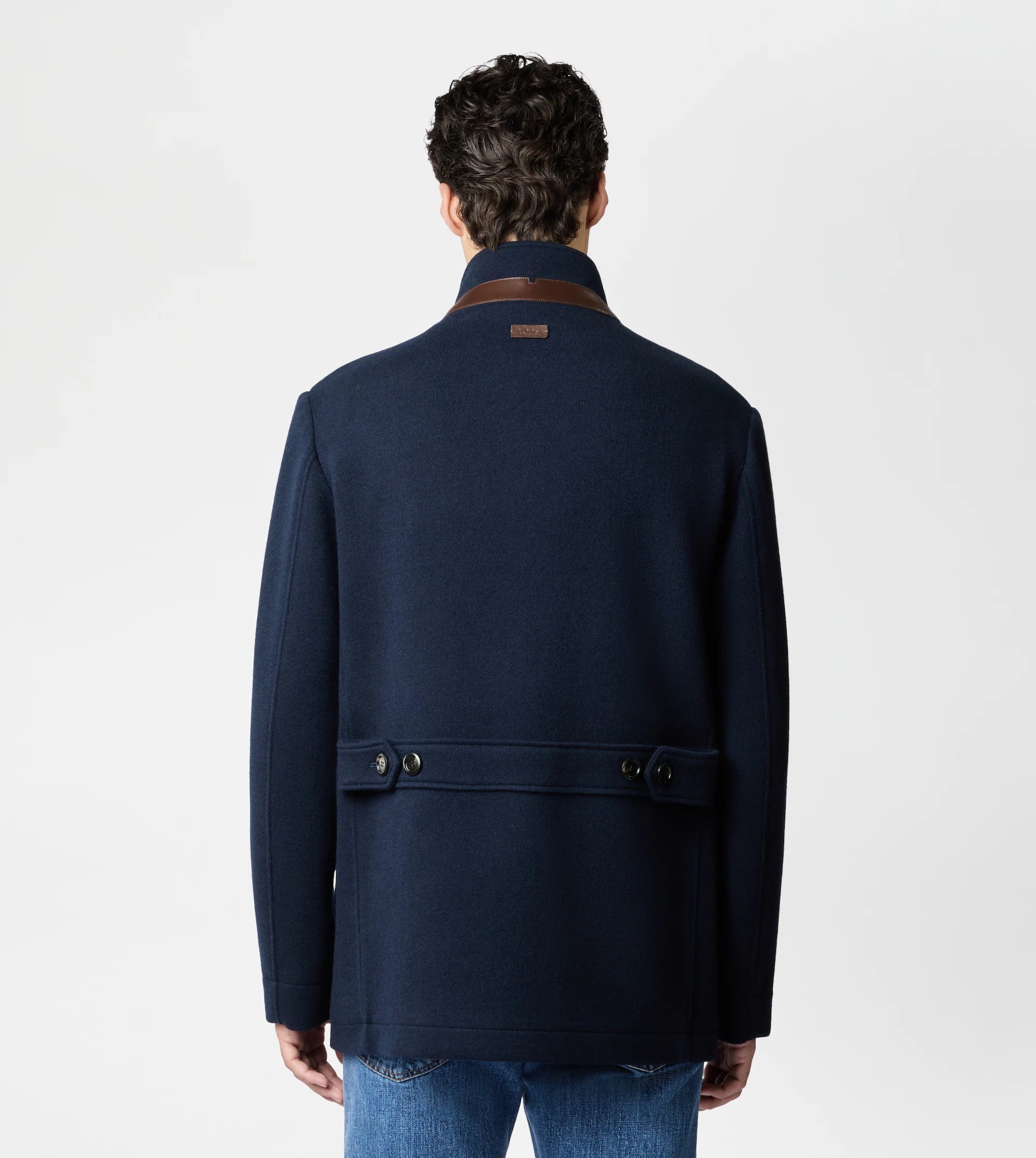 CABAN IN CASHMERE BLEND JERSEY - BLUE - 5