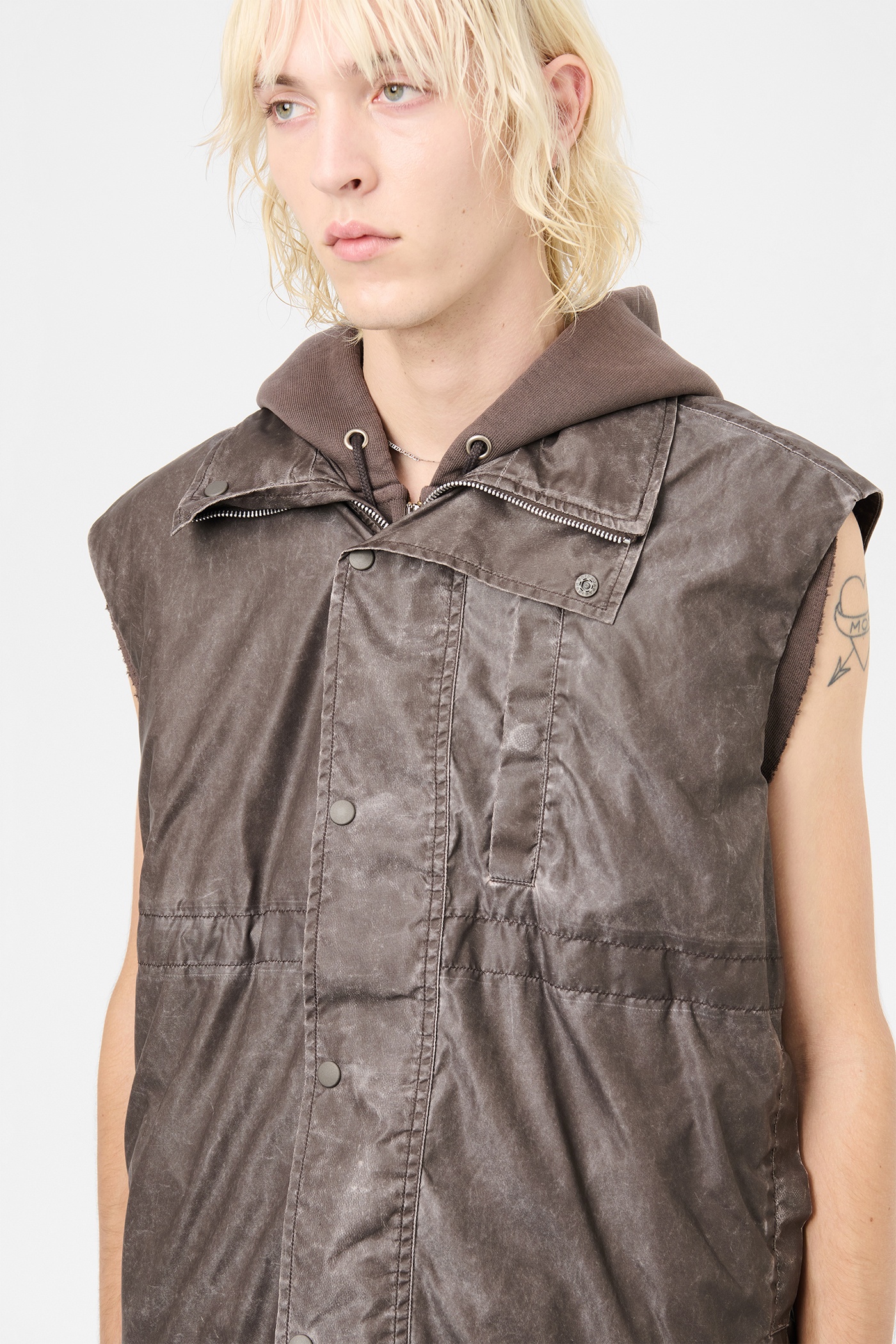 Our Legacy Firm Vest Brown Wash Out Nylon | REVERSIBLE
