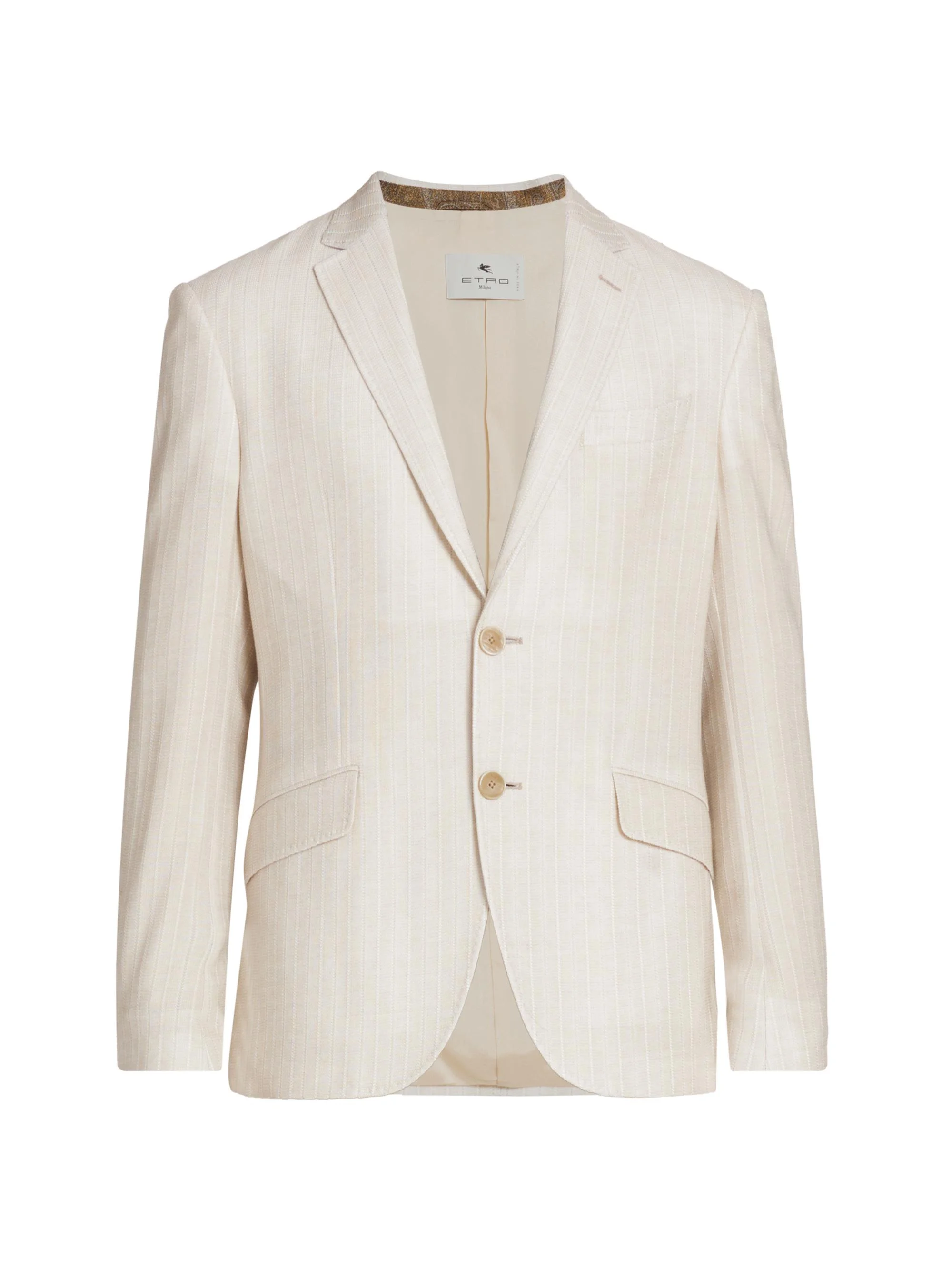 Men's Pinstripe Cotton Sport Jacket - Ecru - 1