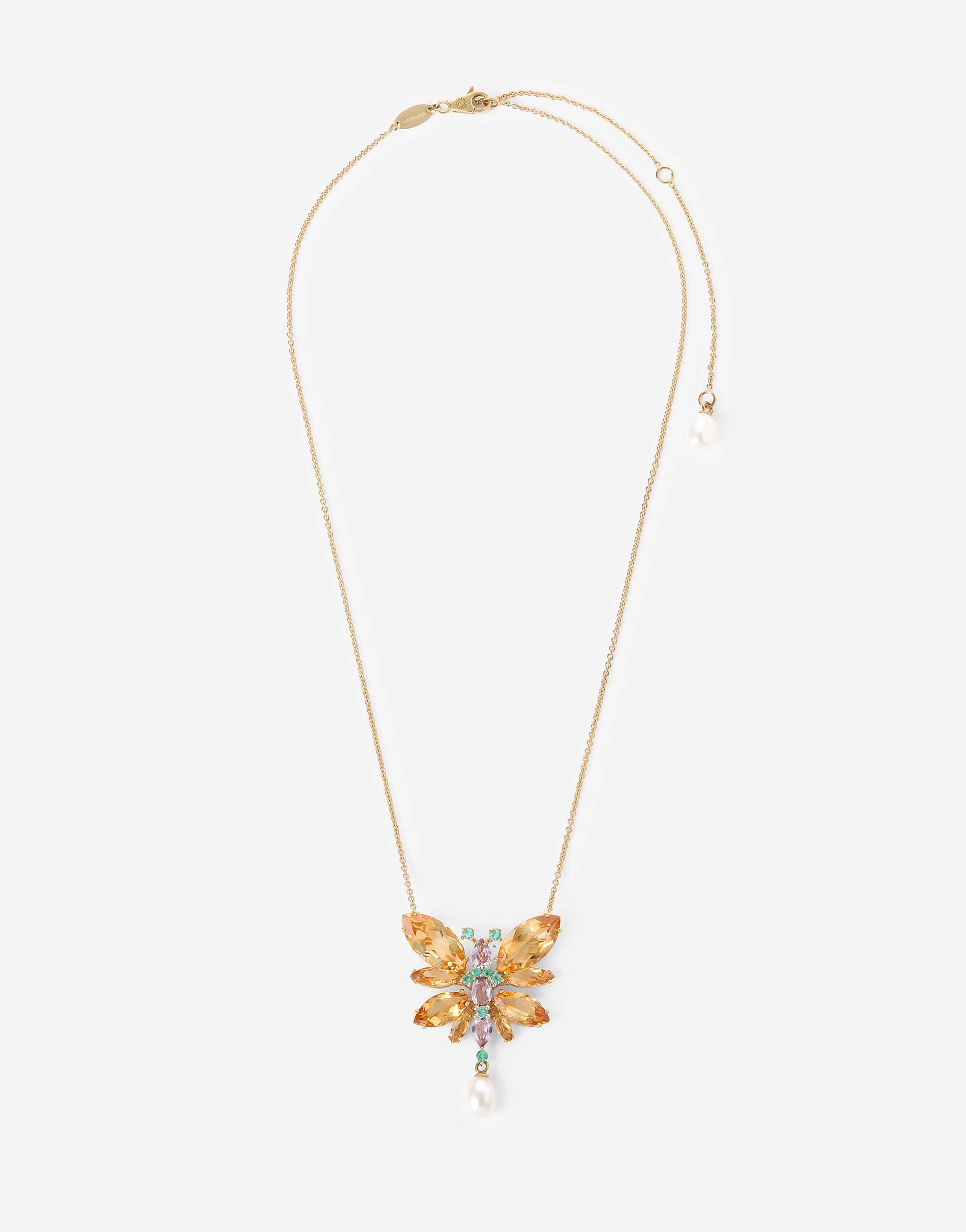 Butterfly Necklace 18-carat yellow gold and citrines - 1